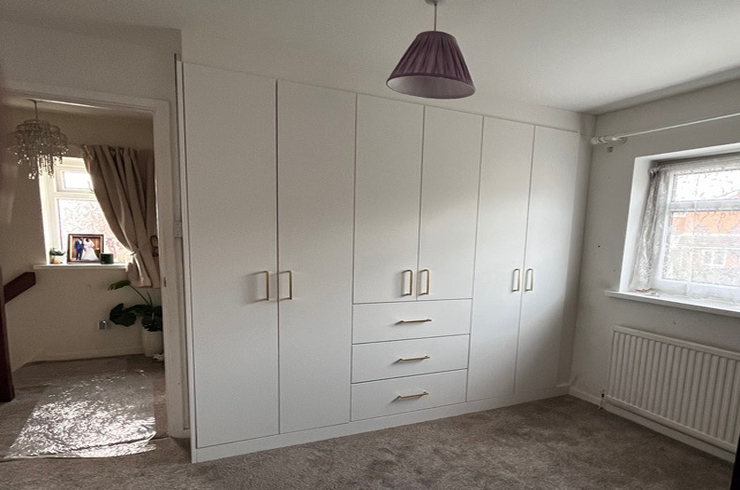 White wardrobe slab doors