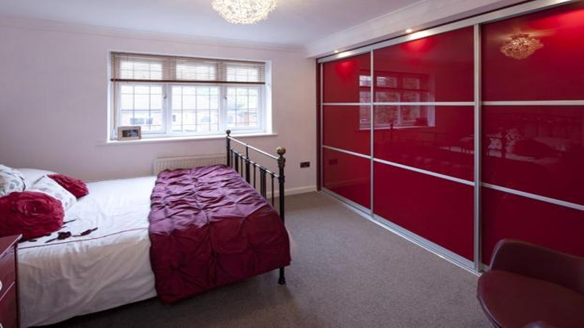 gloss red sliding wardrobe
